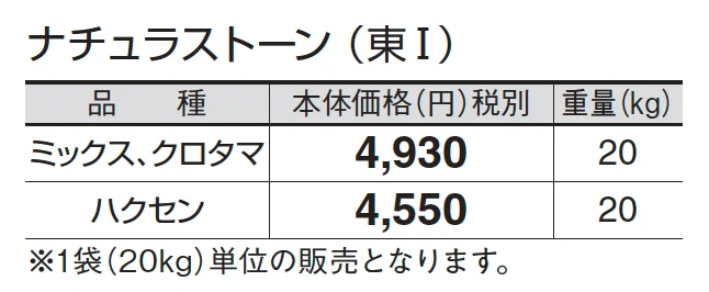 ナチュラストーン_価格_1
