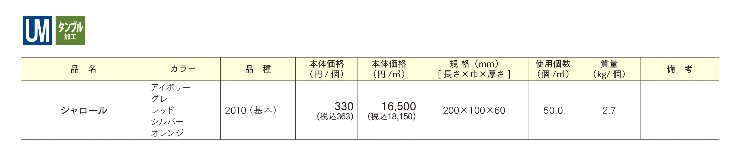 シャロール_価格_1