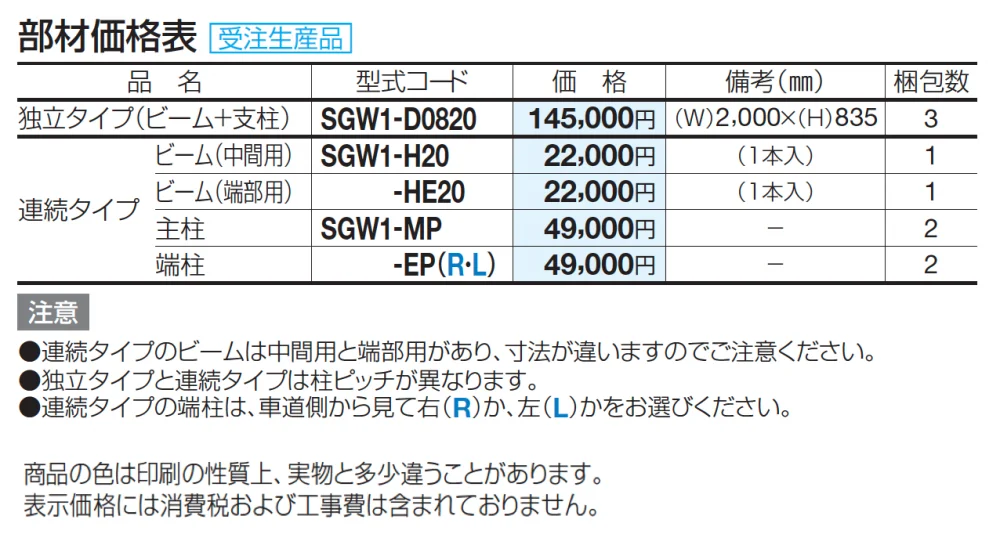 SGW1型【2024年版】_価格_2