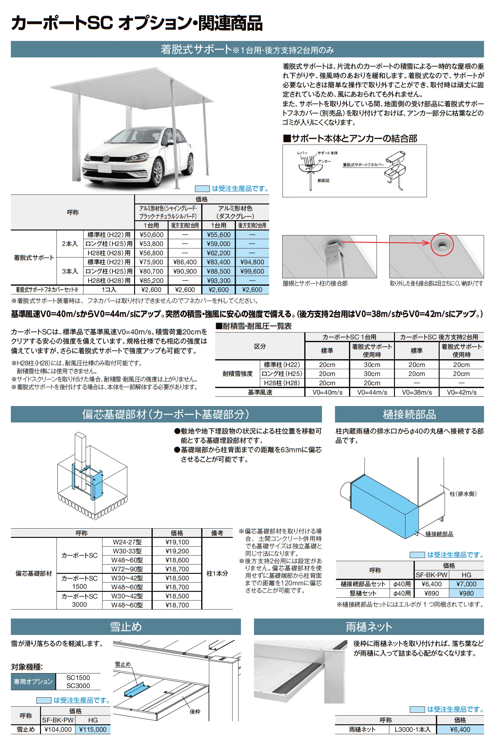 カーポートSC 後方支持 2台用_価格_3