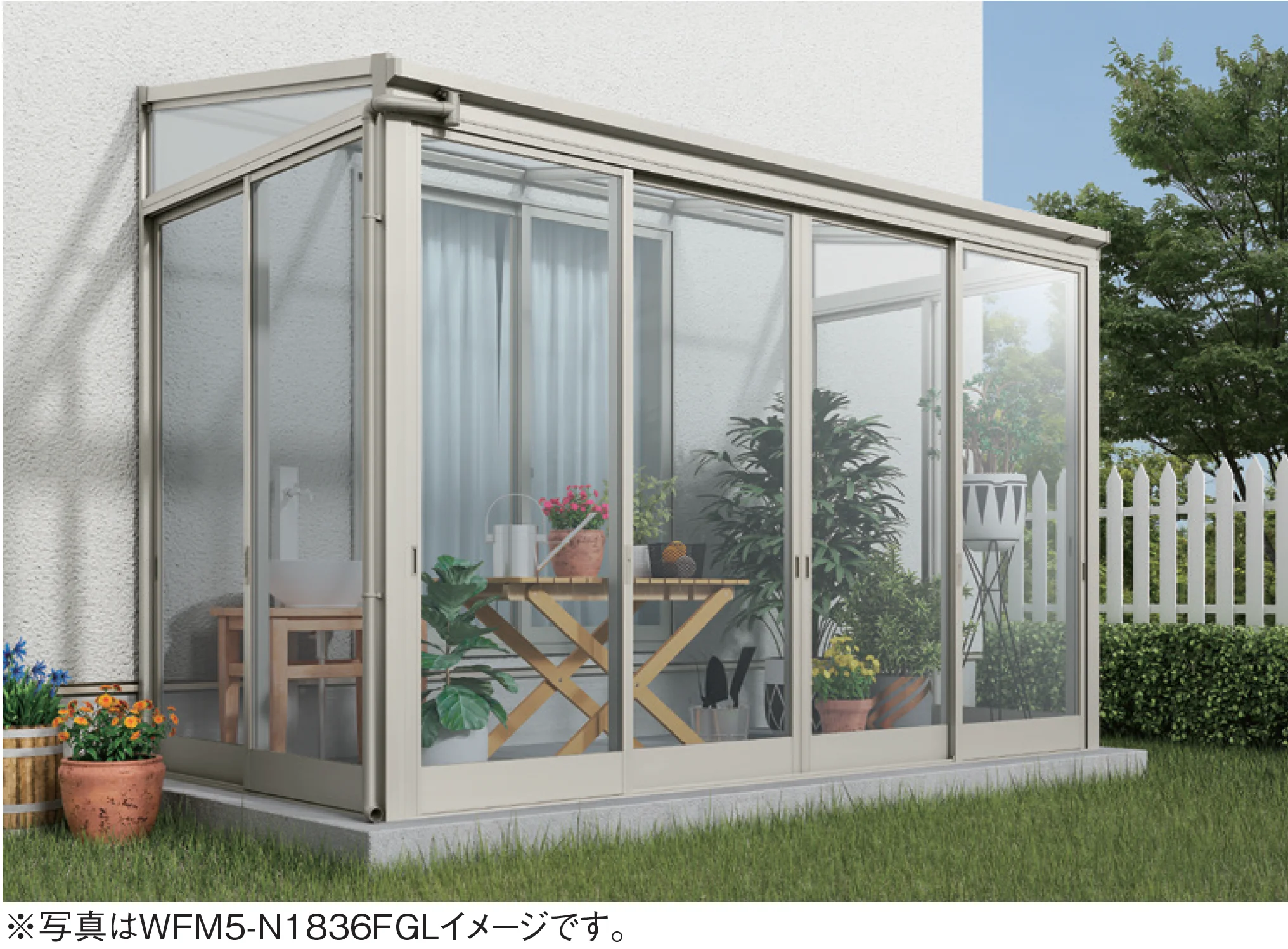 大仙の「ソレイドテラス囲い ハイサッシ(ランマなし)【土間仕様】」のサブ画像1