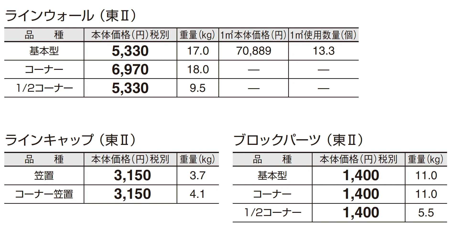 ラインウォール_価格_2