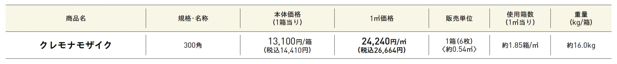 クレモナ®︎モザイク【2025年版】_価格_1