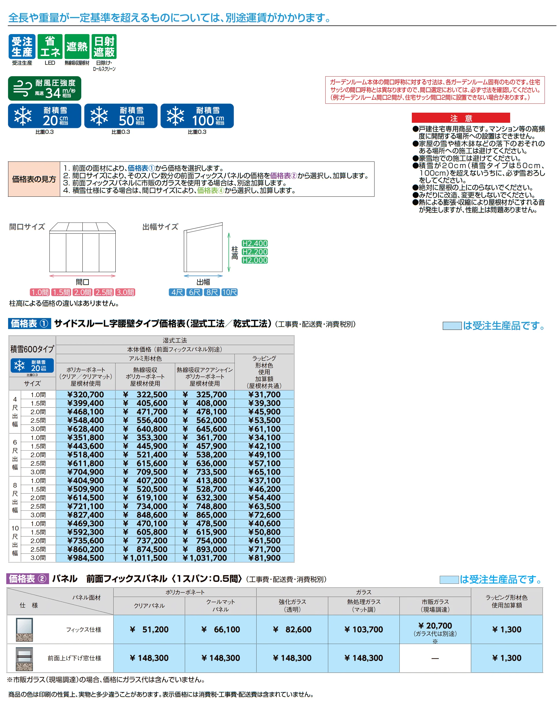 ココマ サイドスルーL字腰壁タイプ(湿式工法)_価格_1