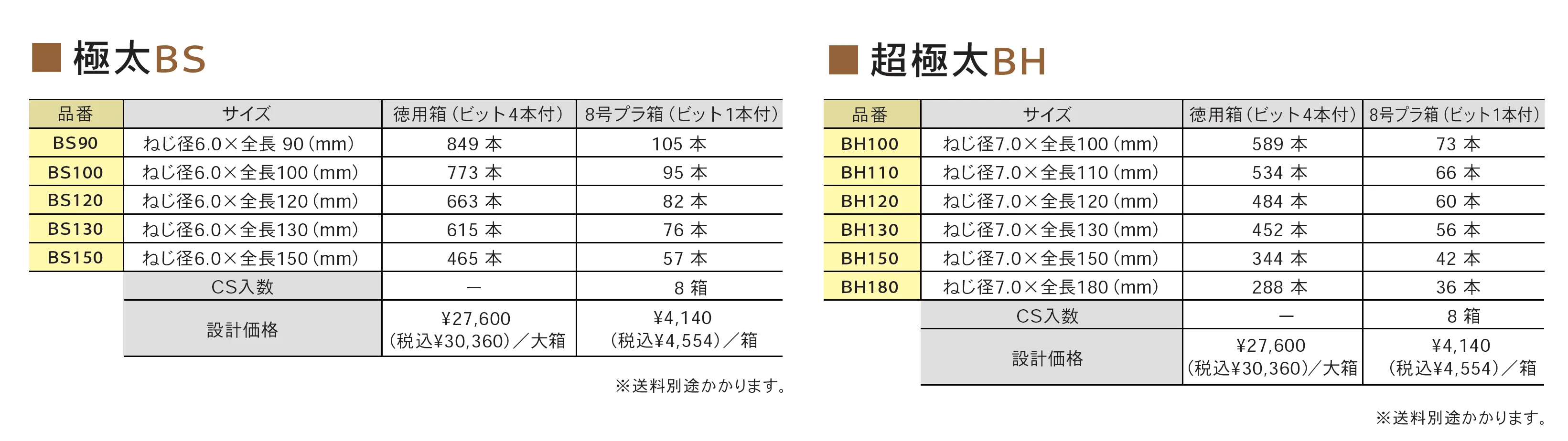 ブルズビス外断熱用 BS・BH_価格_1