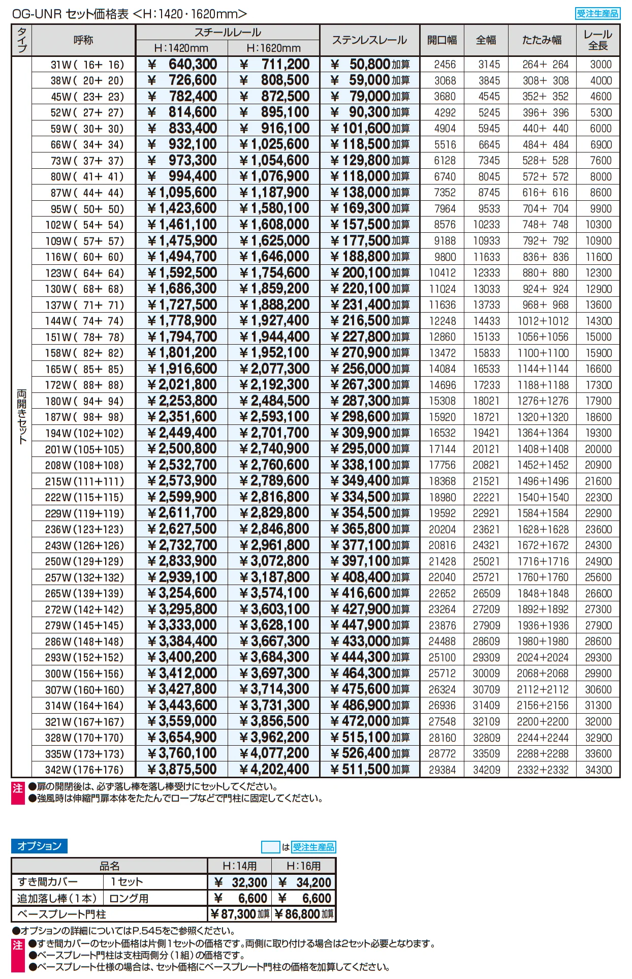 アルテンダUN型 レールタイプ【2025年10月価格改訂版】_価格_3