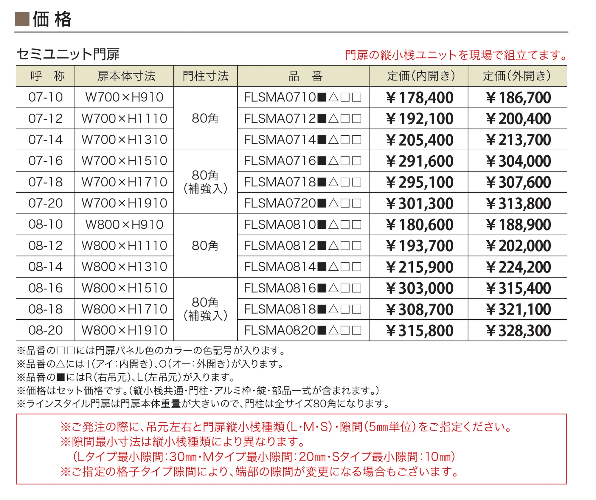ラインスタイル門扉 タイプA_価格_1