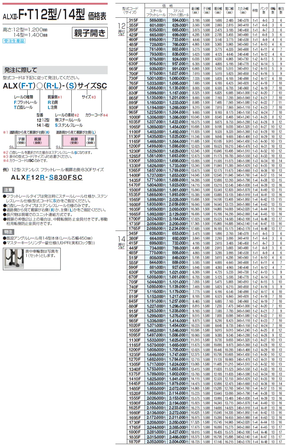 ALXⅡ-F/T 10型/12型/14型/16型/18型【2024年版】_価格_7