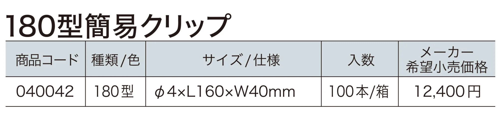 U字溝180型簡易クリップ【2023年版】_価格_1