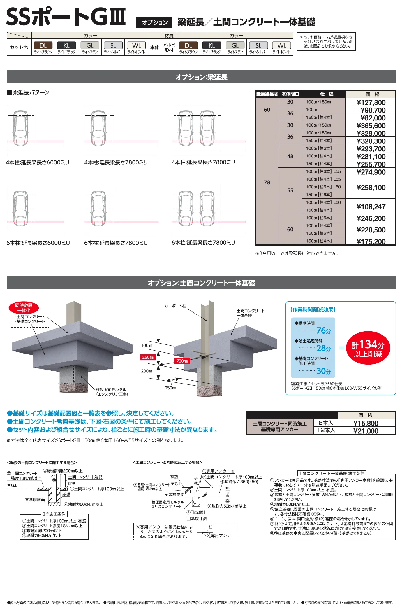 SSポートGⅢ 積雪100cm 間口延長セット/3台用+α【2025年版】_価格_11
