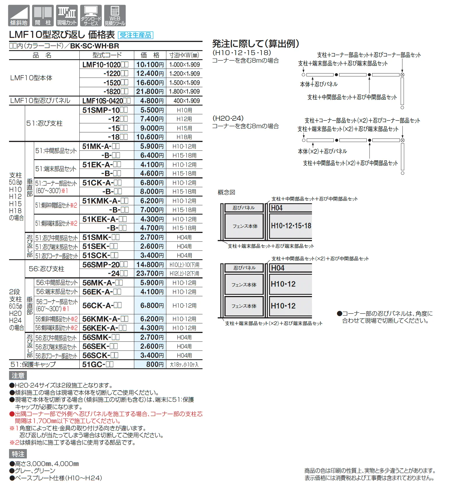 スチールメッシュフェンス LMF10型忍び返し【2025年版】_価格_2