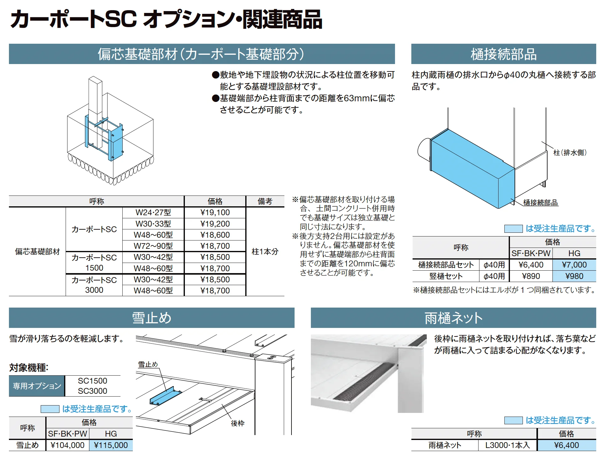 カーポートSC 3000 1台用_価格_3