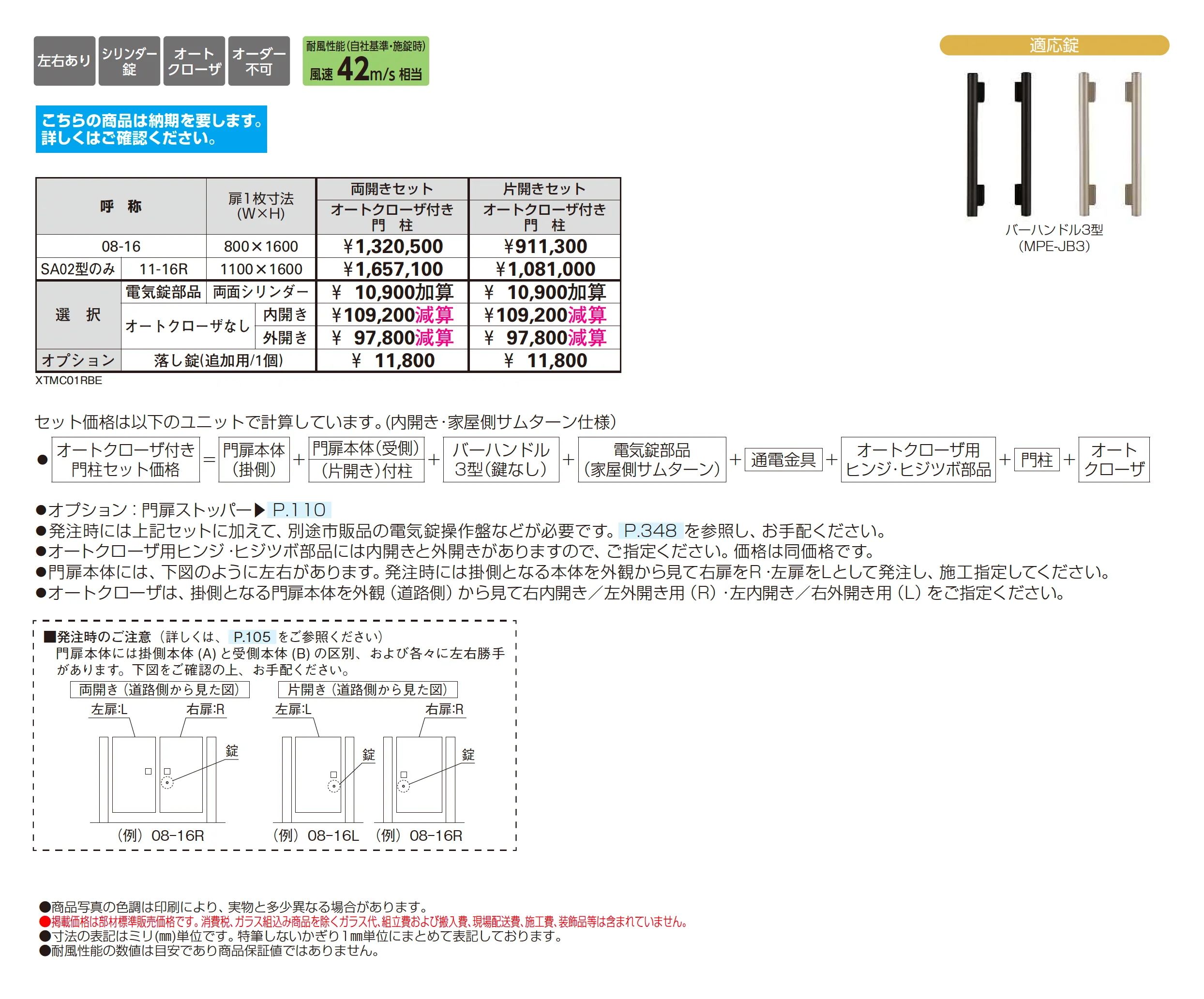 電気錠付共用門扉 シャローネ 門扉 SA01型_価格_1