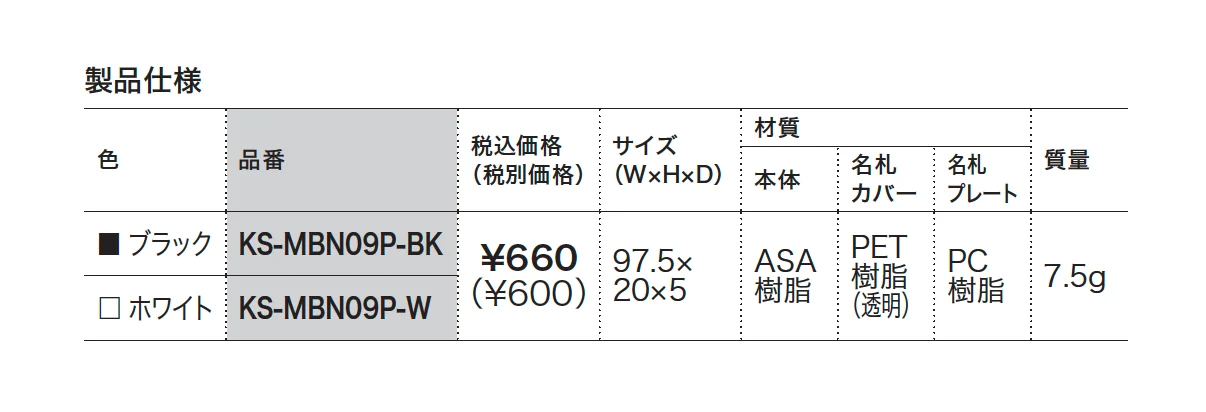 ネームホルダー 後付けタイプ_価格_1