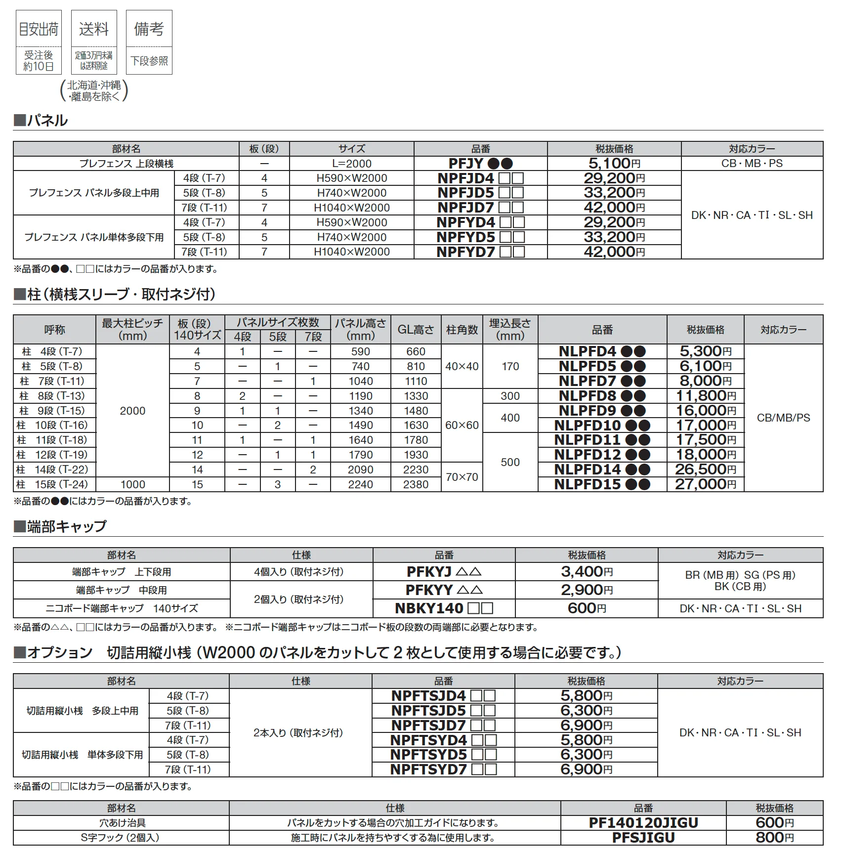 ユニットフェンス プレフェンスN1型_価格_1