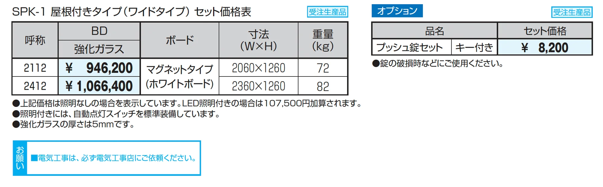 ユニット掲示板 SPK-1型 (屋根付きタイプ(ワイドタイプ)/H10・H12)【2025年版】_価格_1