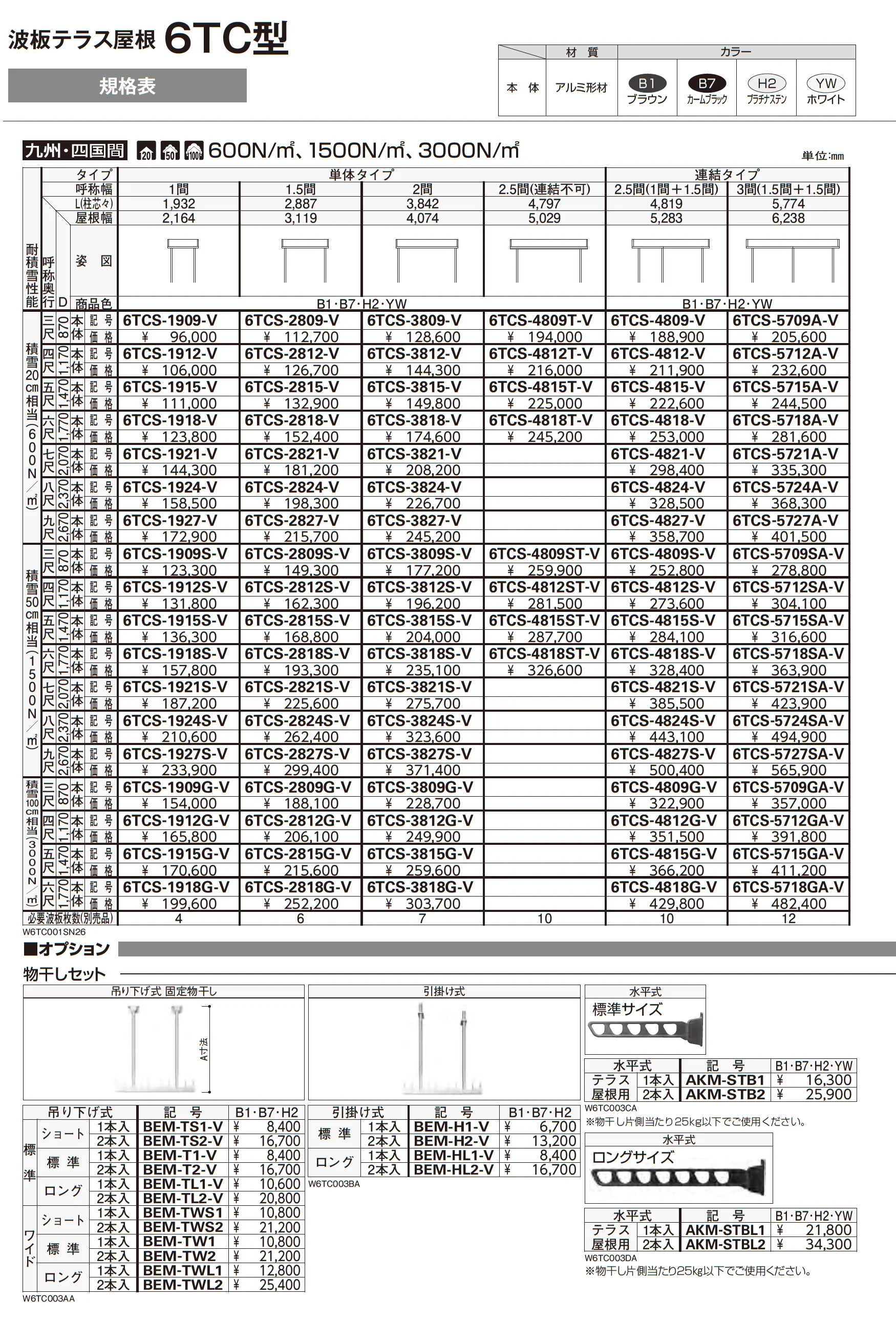 波板テラス屋根 6TC型_価格_5