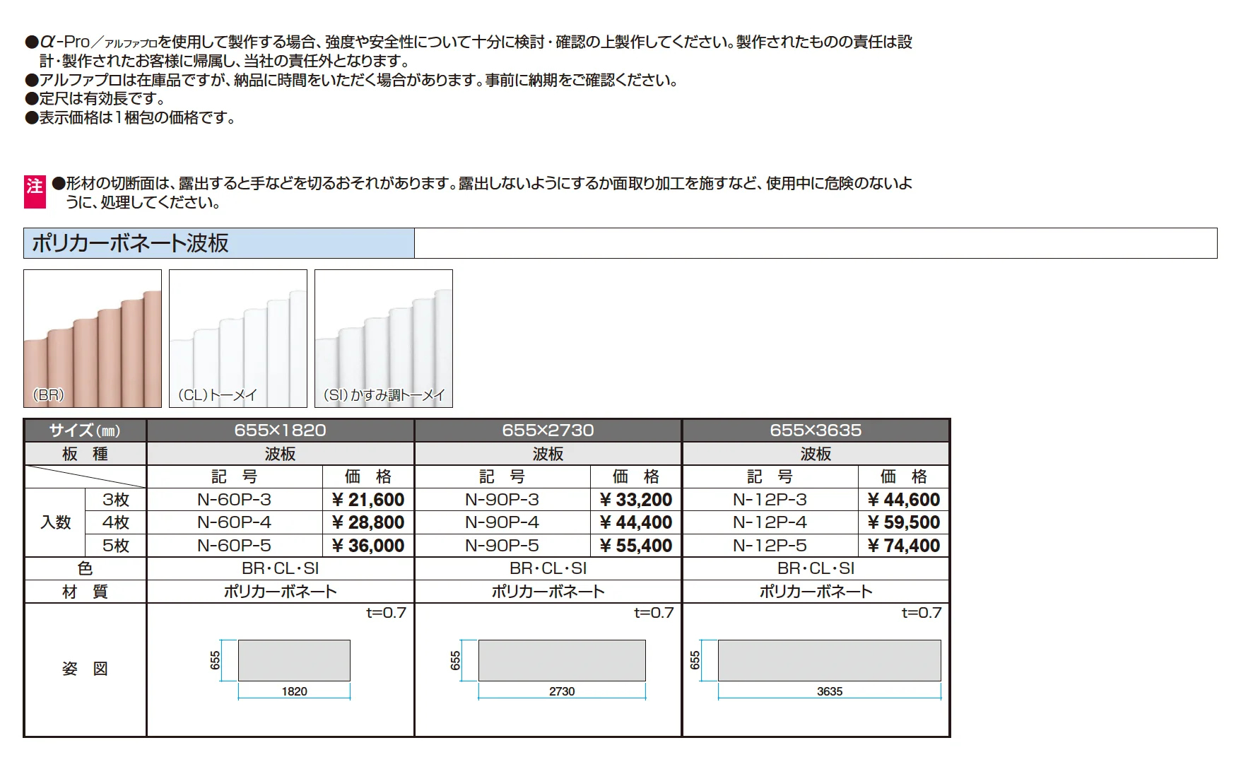 ポリカーボネート波板【α-Pro アルファプロ】_価格_1