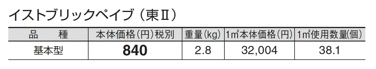 イストブリックペイブ_価格_2