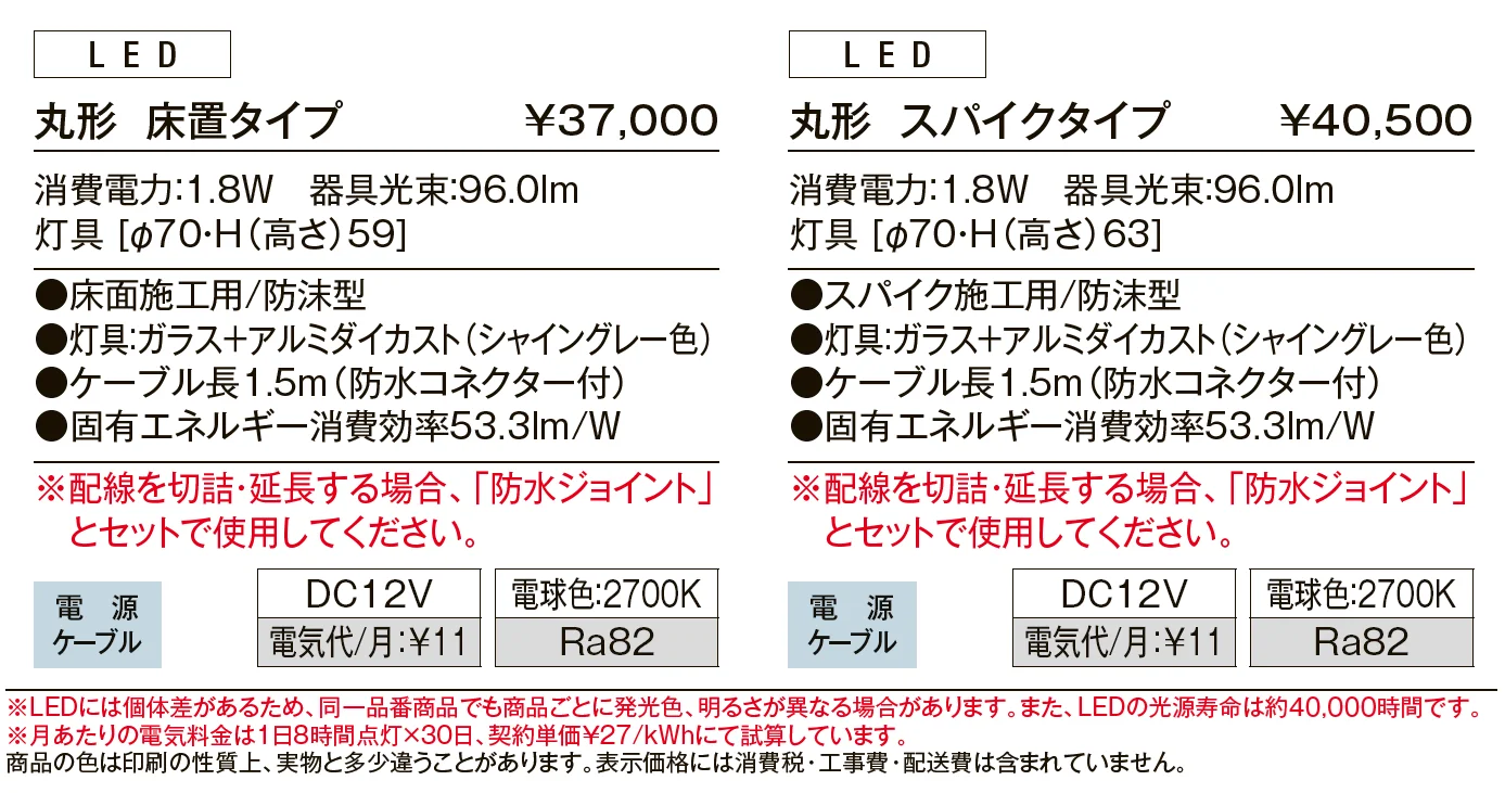 グラスフロアライト 丸形【2024年版】_価格_1