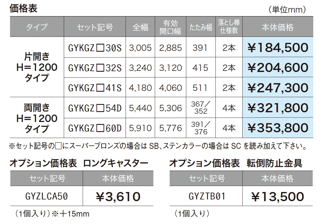 ゆとりゲート2型 ノンレールキャスタータイプ_価格_1