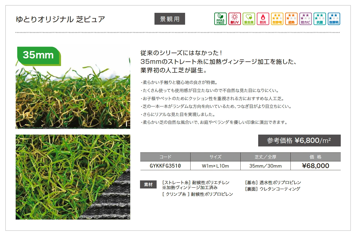 ゆとりオリジナル 芝ピュア/芝リアル/ゴルフパター用【2025年版】_価格_1