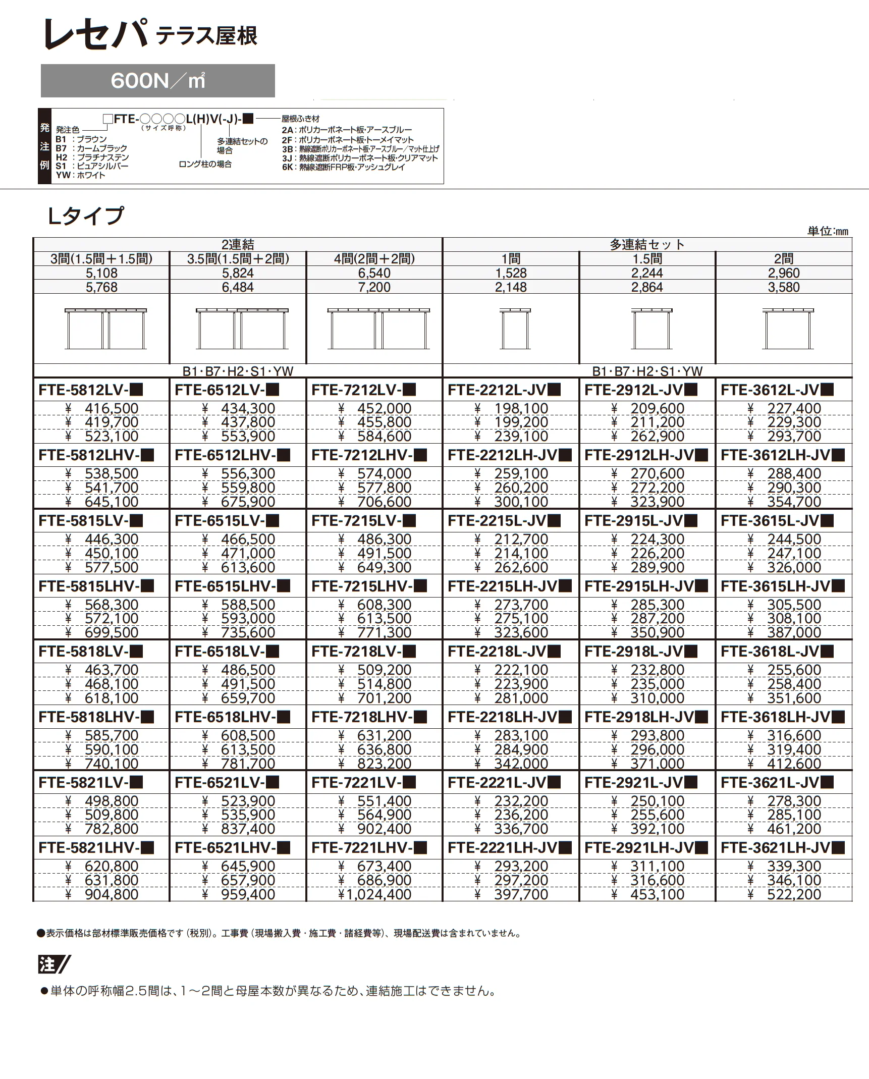 レセパ Lタイプ_価格_2