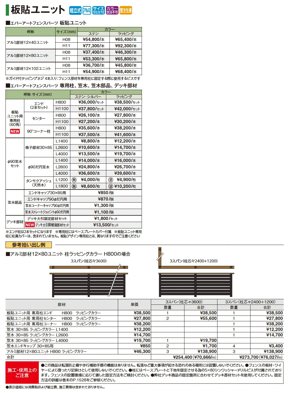エバーアート®︎ フェンスパーツ 板貼ユニット【2025年版】_価格_1