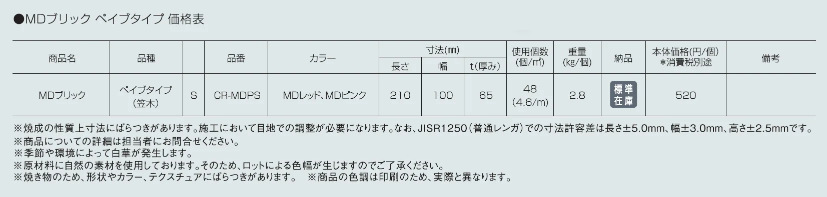 MDブリック ペイブタイプ【2024年版】_価格_1