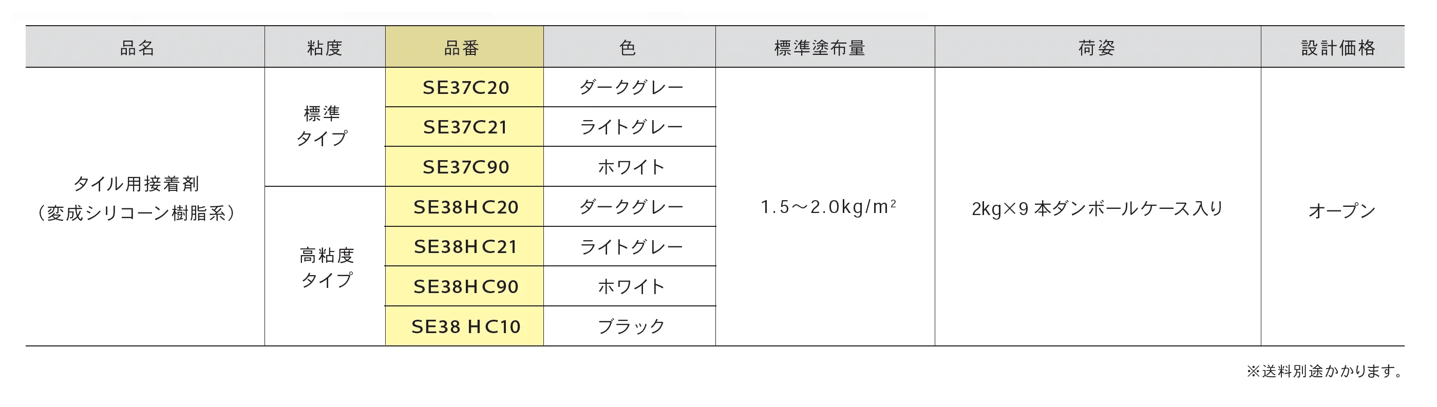 SE37/ SE38H_価格_1