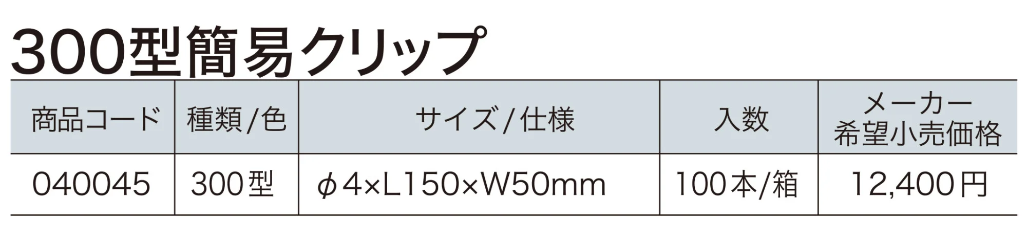 U字溝300型簡易クリップ【2023年版】_価格_1