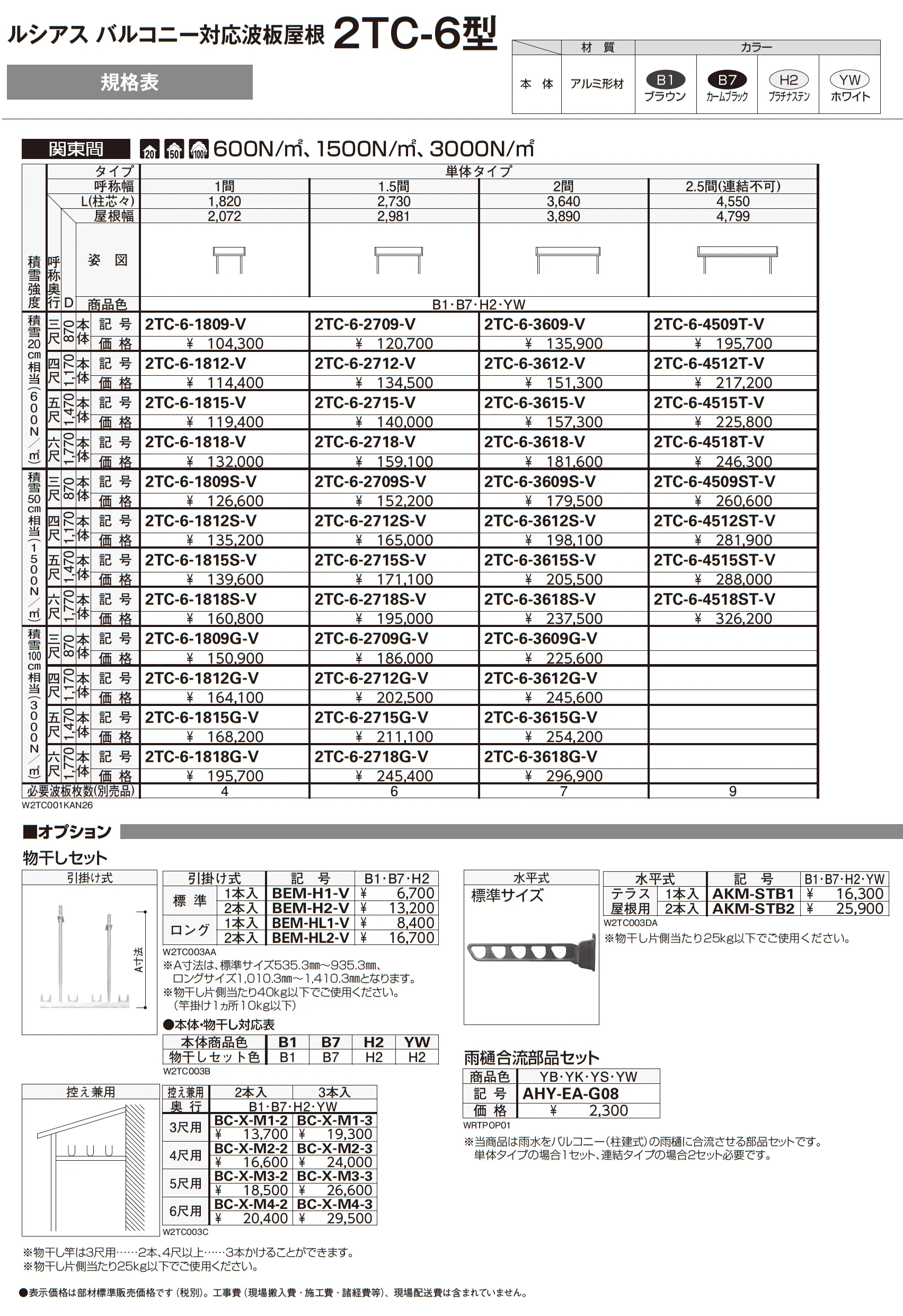 ルシアス バルコニー対応波板屋根 2TC-6型_価格_1