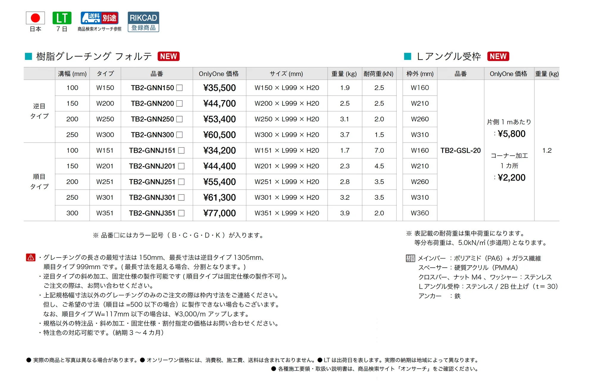 グレーチング フォルテ_価格_1