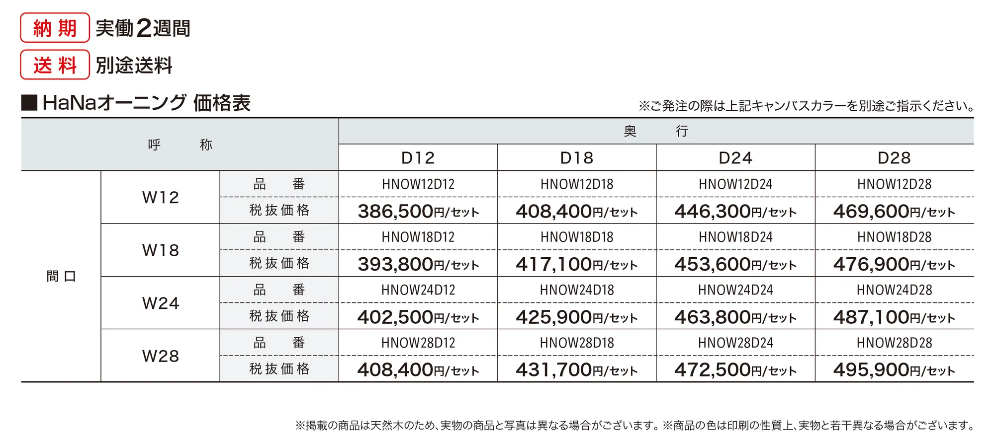 HaNaオーニング_価格_1