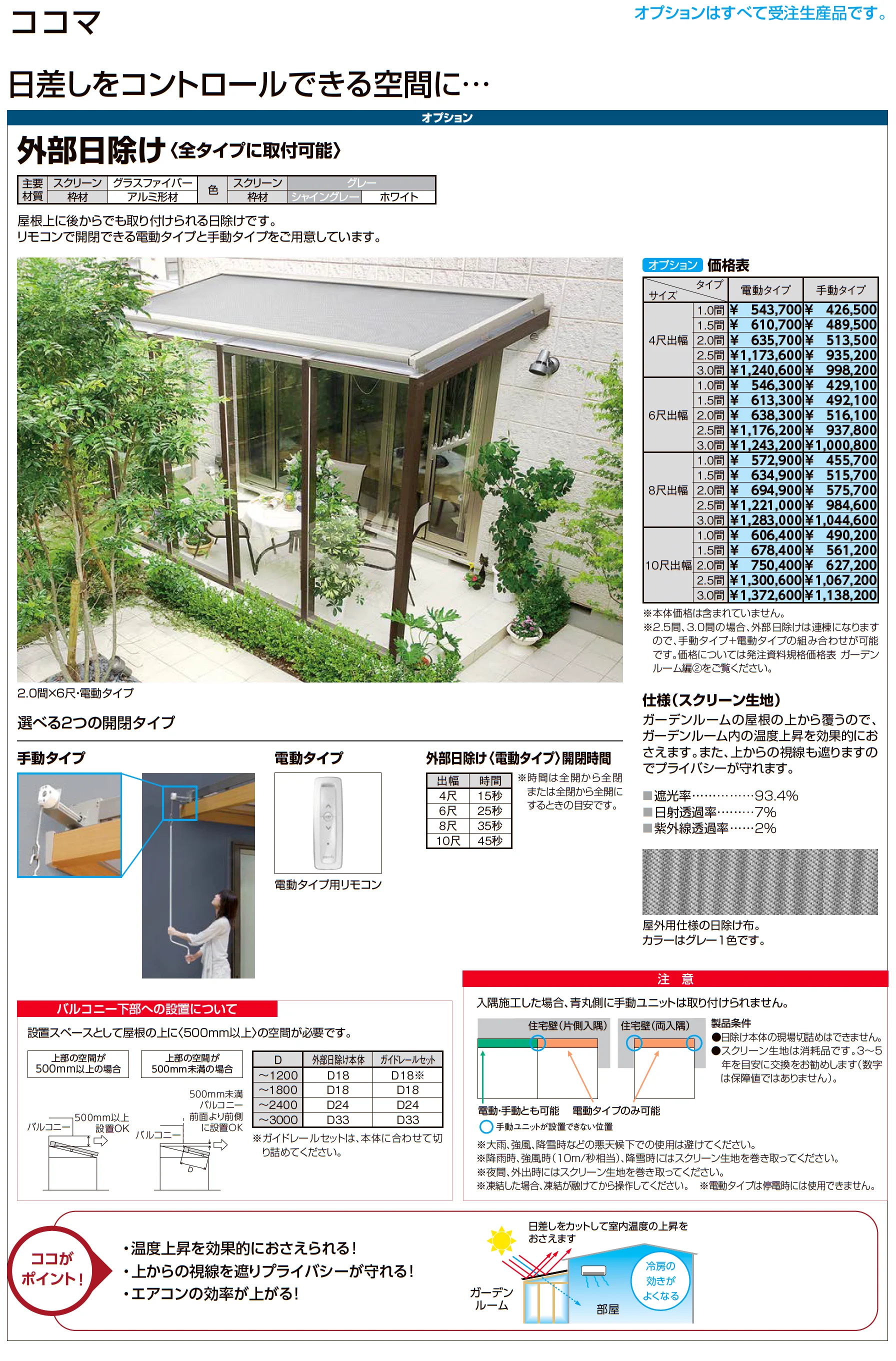 ココマ ガーデンルーム腰壁タイプ(湿式工法)_価格_4