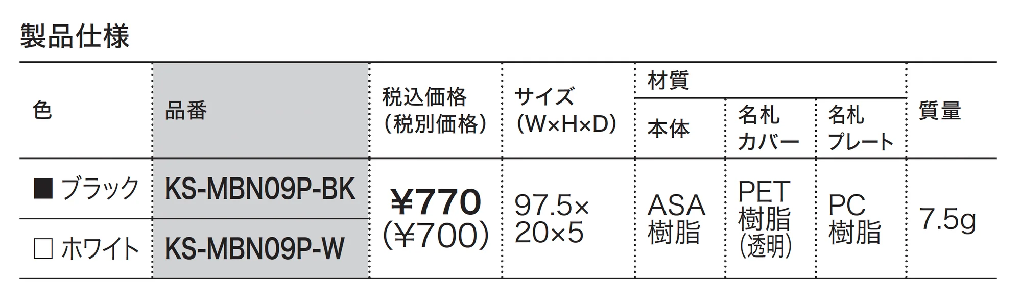 ネームホルダー 後付けタイプ_価格_1