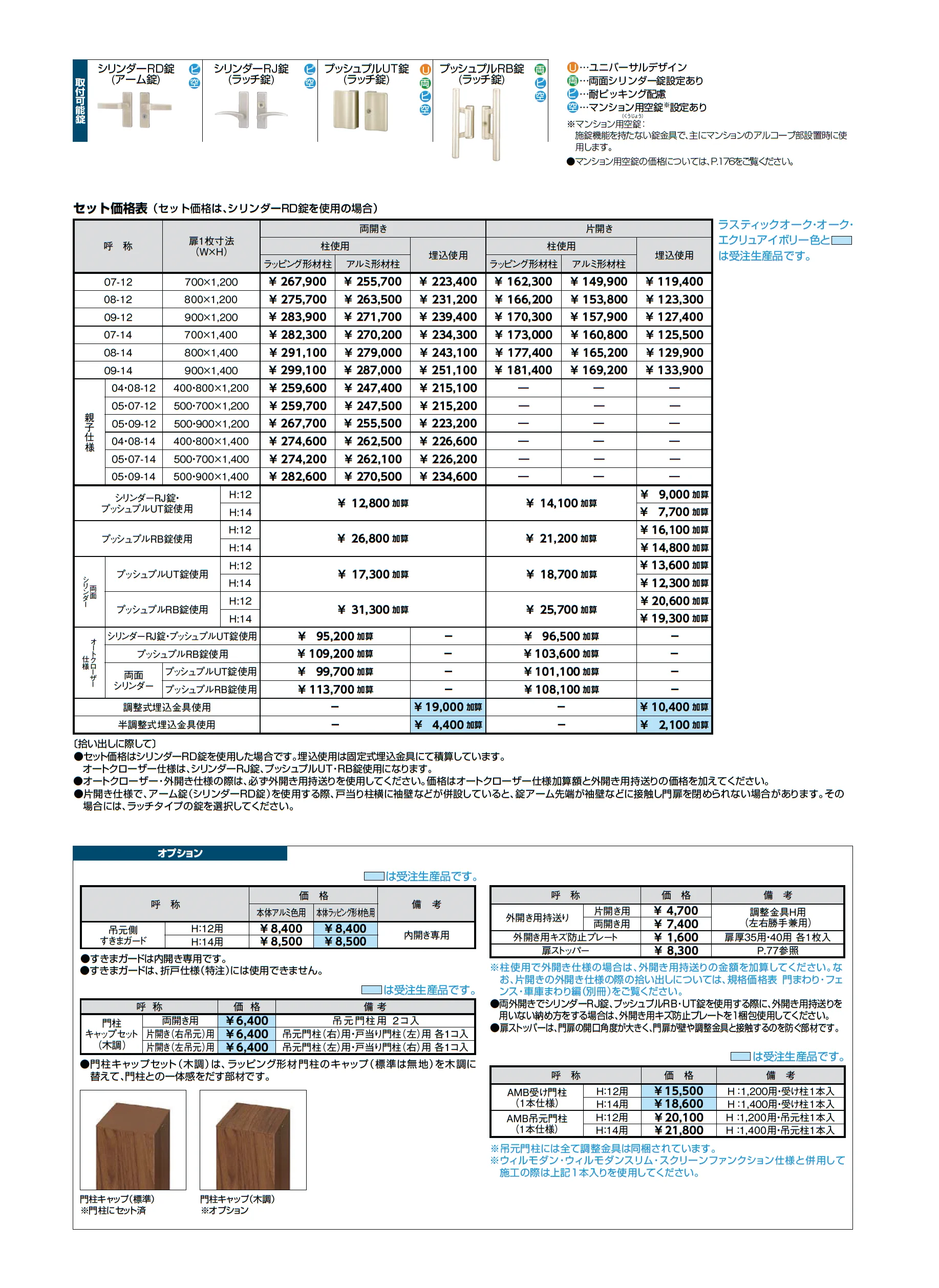 開き門扉AA YM1型(木調)_価格_2