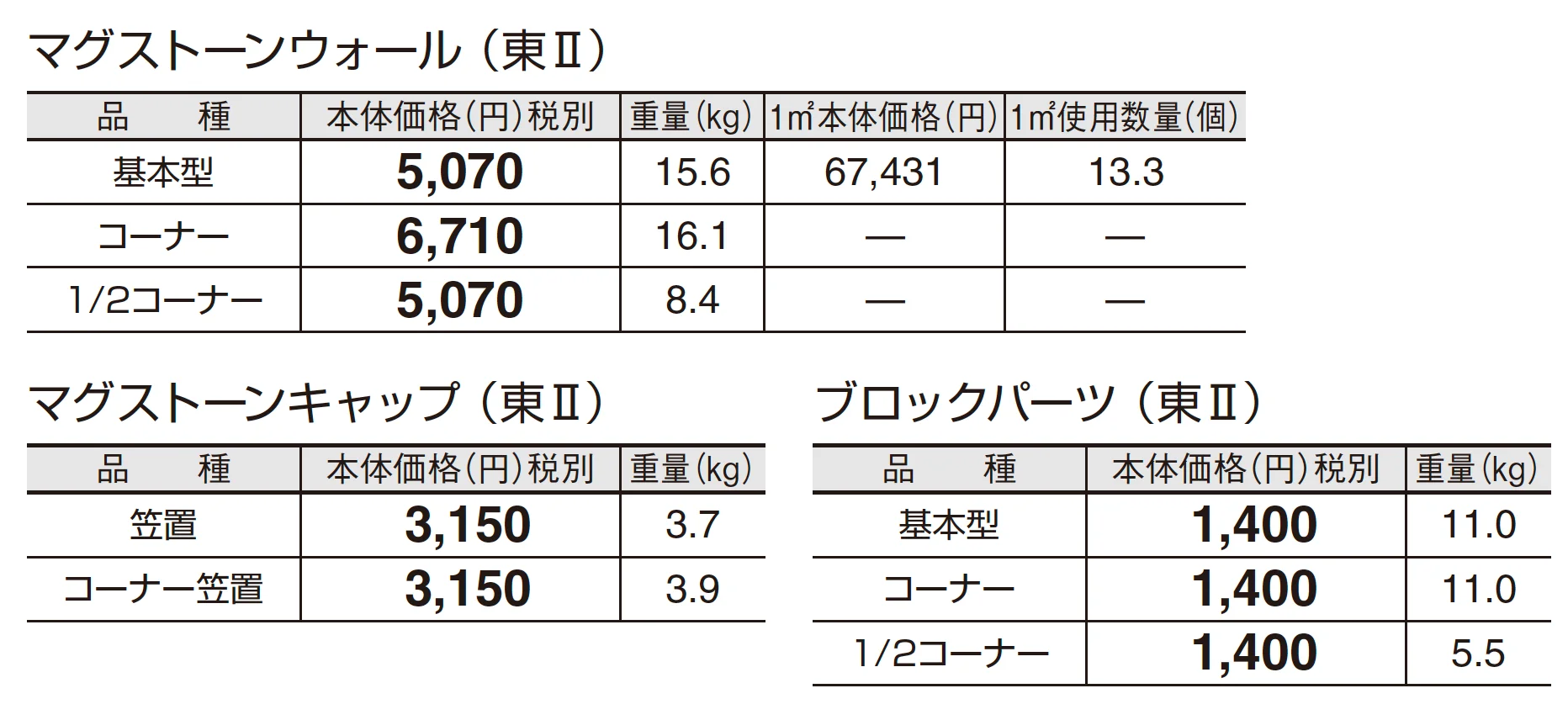 マグストーンウォール_価格_2