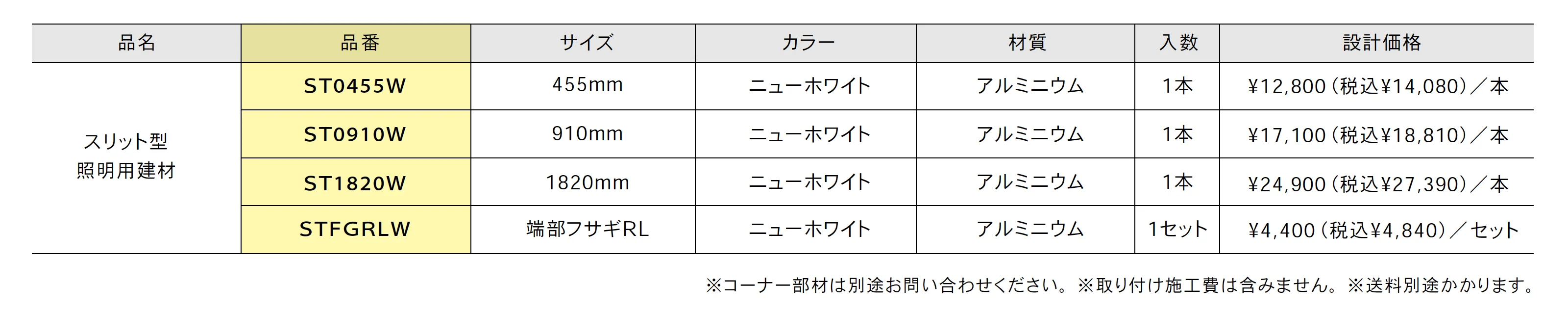 スリット型照明用建材【2025年版】_価格_1