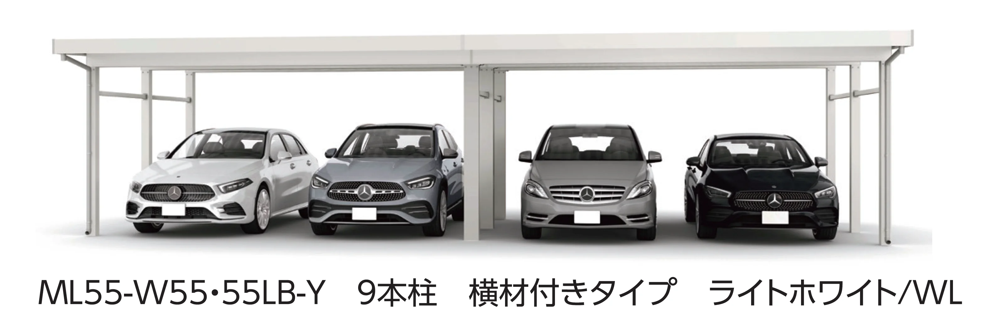 大仙の「SSポートGⅢ 積雪150cm Aタイプ・Bタイプ横(2)連棟セット/4台用」のサブ画像1