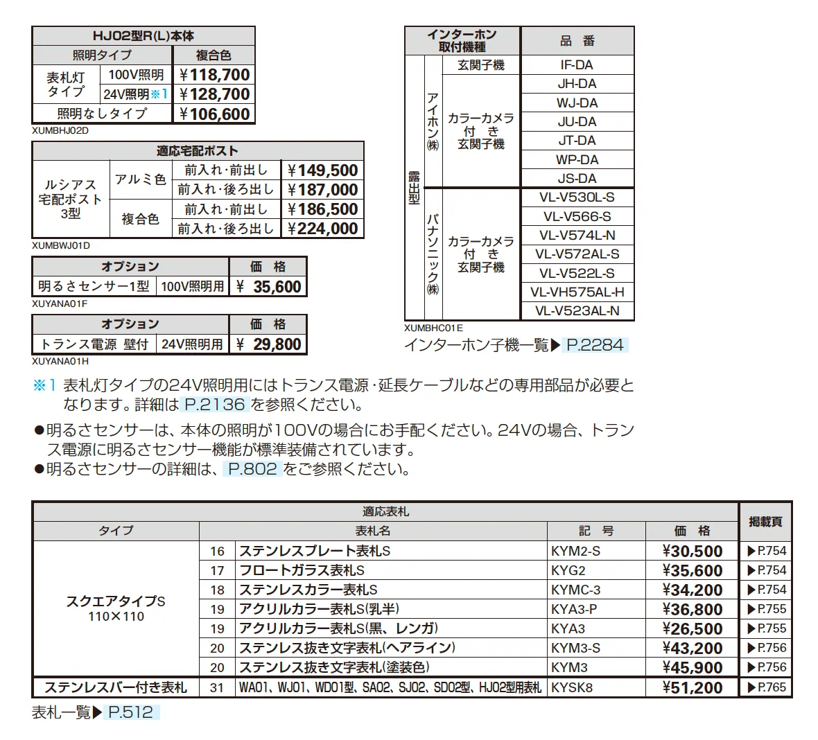 ルシアス ポストユニット HJ02型 フレームデザイン【2025年版】_価格_2