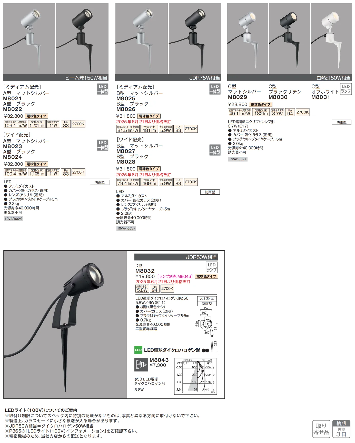 LEDライト(100V) エクステリアスポットライト【2025年版】_価格_1