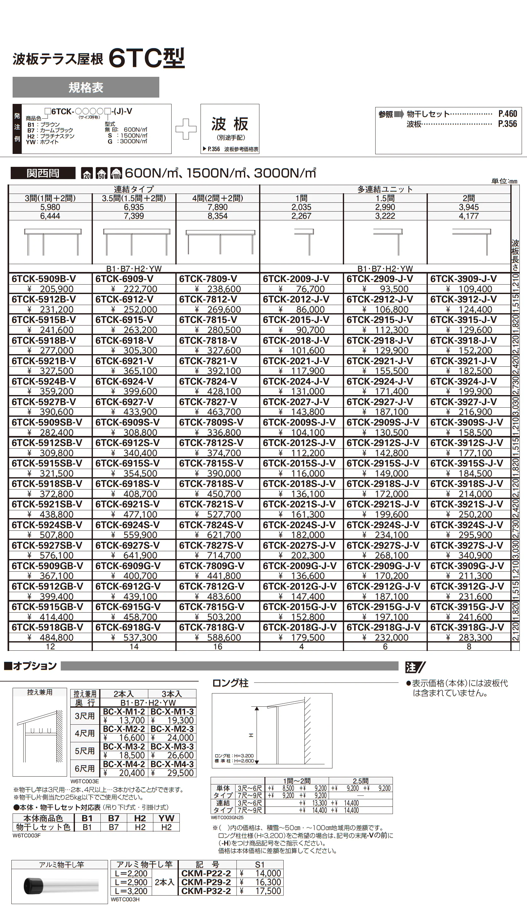 波板テラス屋根 6TC型_価格_4