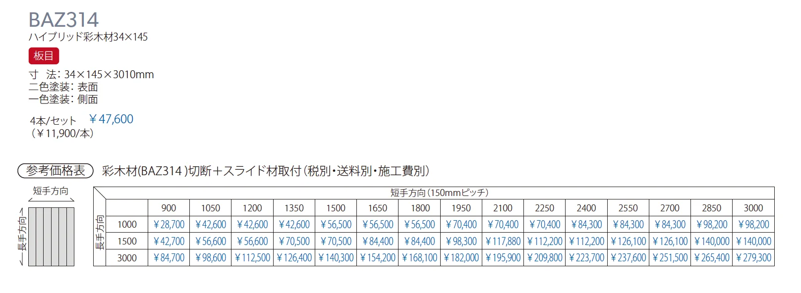 ハイブリッド彩木材 BAZ314_価格_1