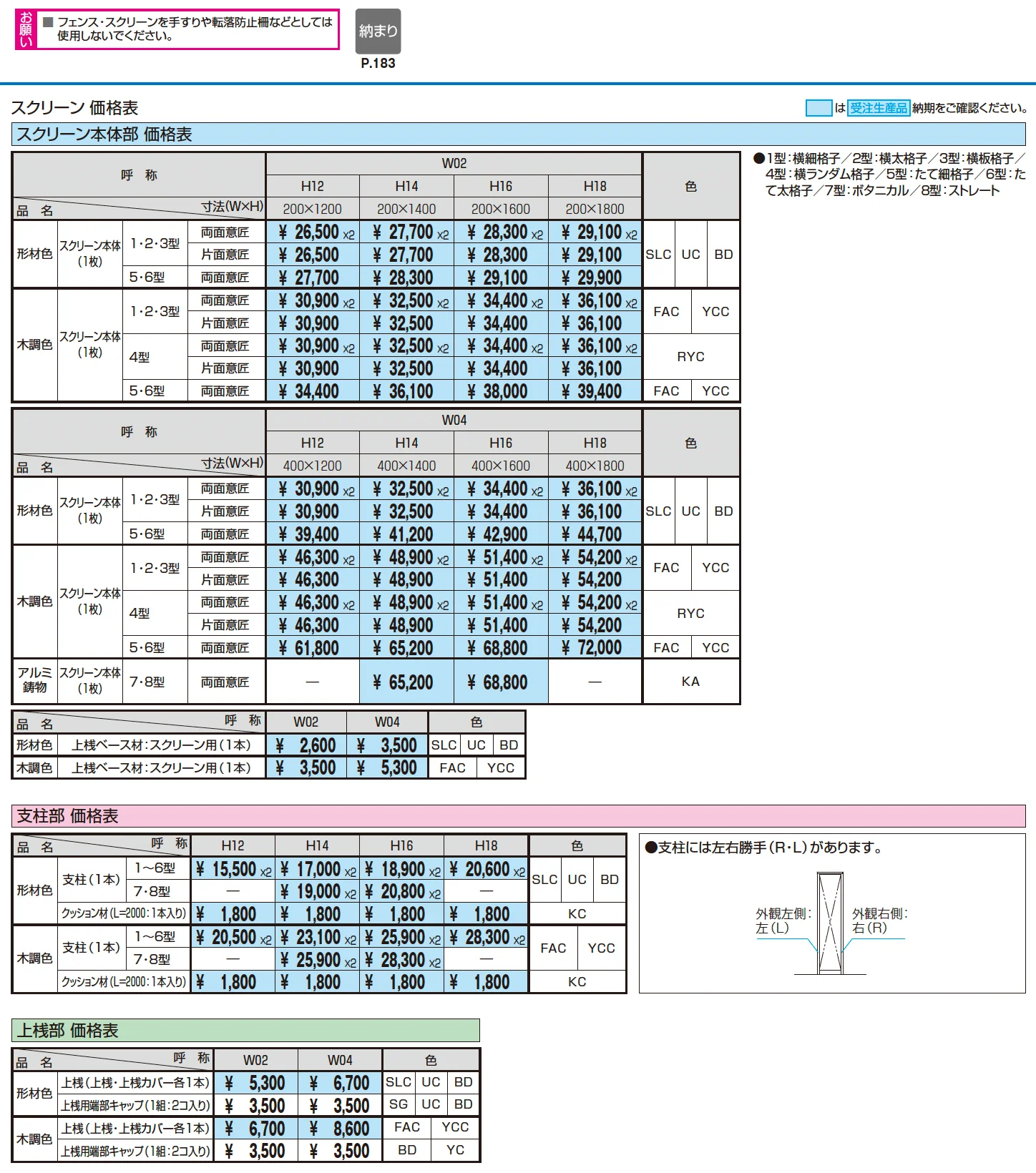 フィオーレ/スクリーン【2025年10月価格改訂版】_価格_1