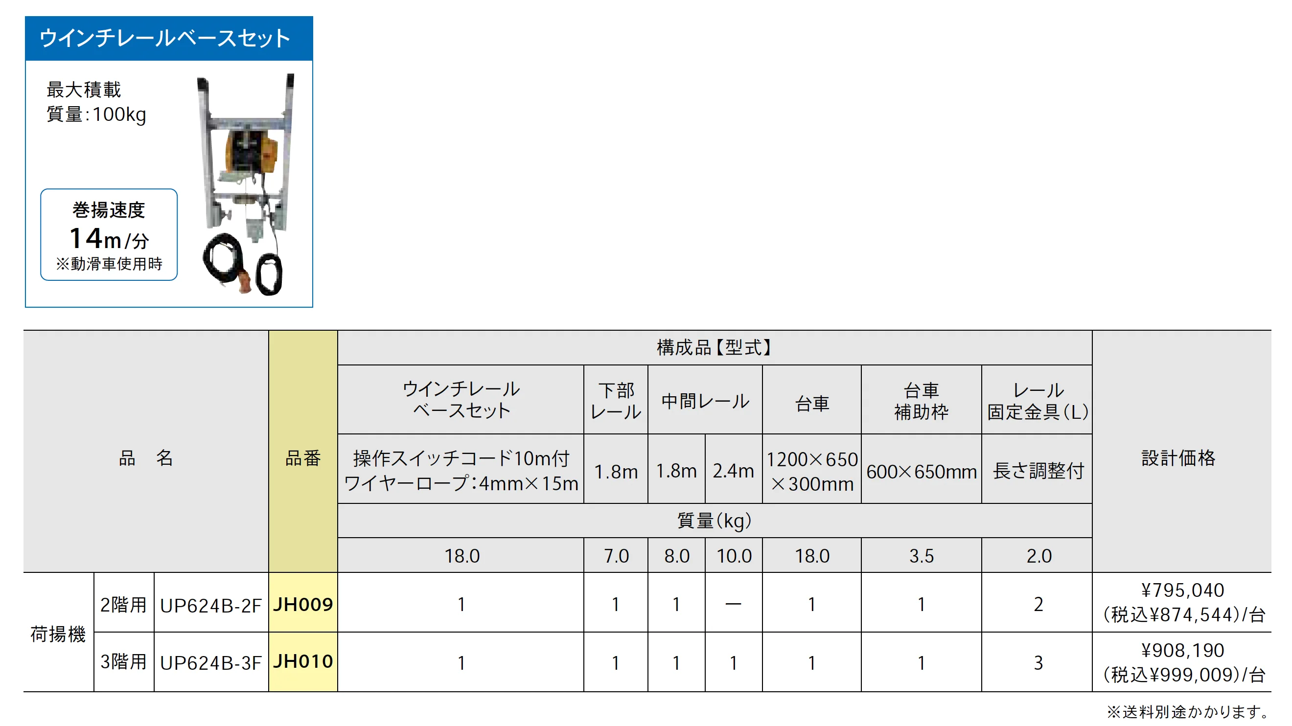 UP-624A 荷揚機(スペースリフト2)【2025年版】_価格_1