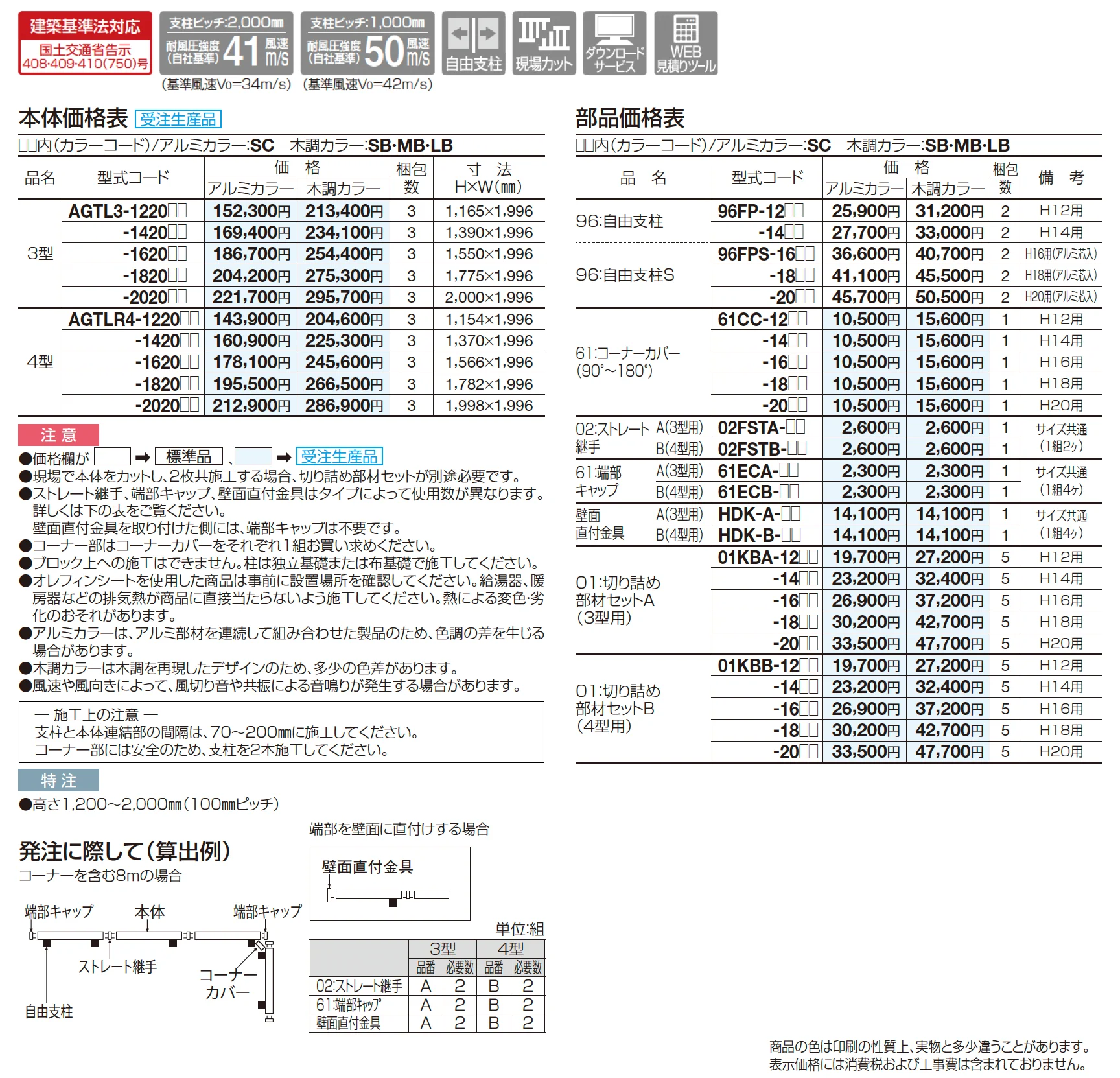 アレグリアフェンスTL4型_価格_1