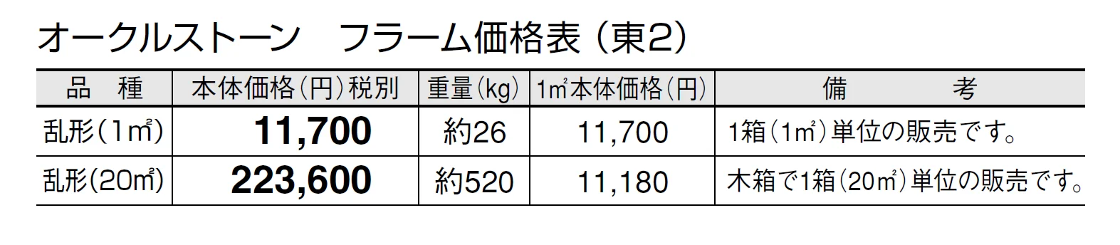 オークルストーン フラーム【2024年版】_価格_2