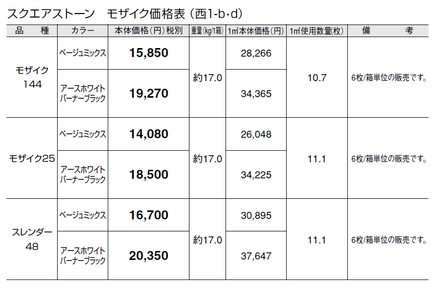 スクエアストーン モザイク【2024年版】_価格_4