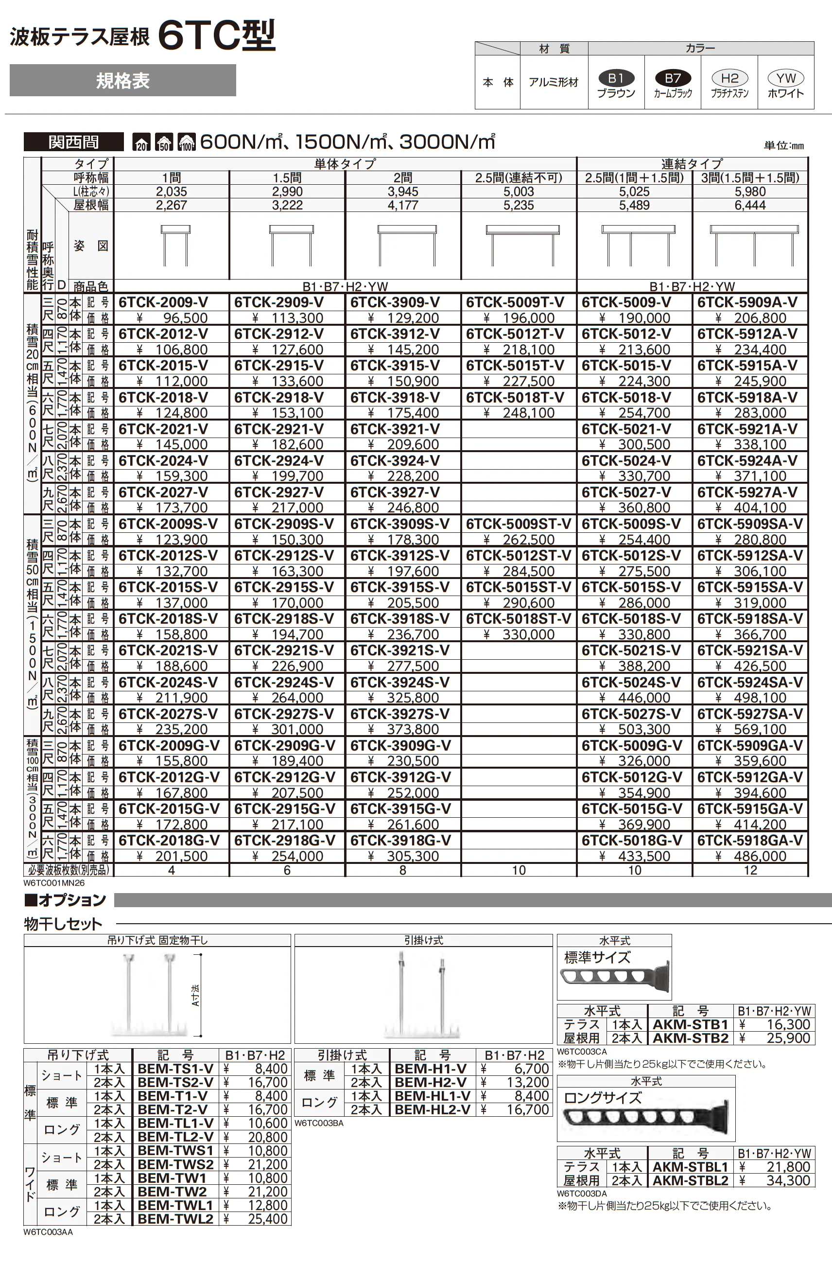 波板テラス屋根 6TC型_価格_3